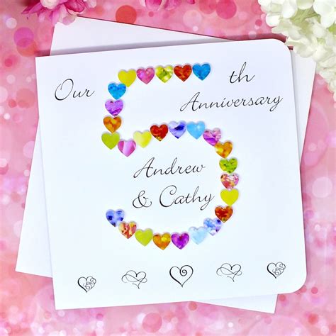 5th Wedding Anniversary Card Personalised Our 5th Etsy Uk