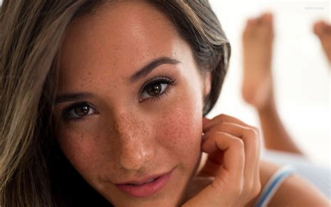 Wallpaper Face Women Model Pornstar Freckles Mouth Nose Eva Lovia Skin Head Beauty