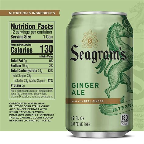 Seagrams Ginger Ale 12 Oz Cans Pack Of 12 Soft Drinks