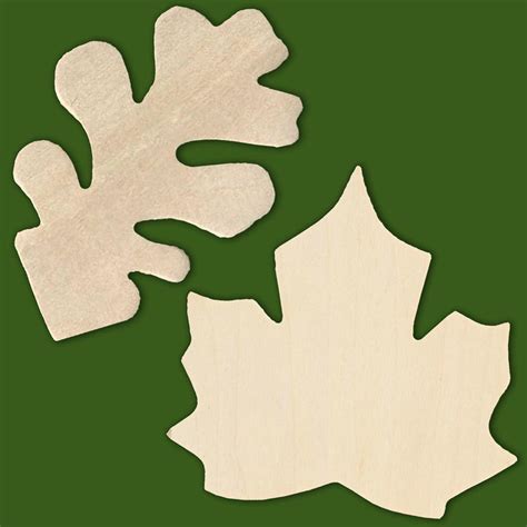 Unfinished Wood Oak And Maple Leaf Cutouts All Wood Cutouts Wood