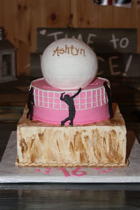 Pin By Amanda Thompson On A Taste Of Heaven Volleyball Cakes Cake Volleyball Birthday Cakes