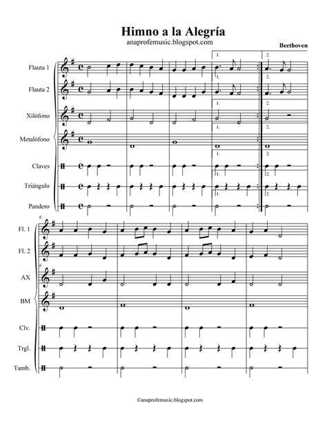 Anaprofemusic Partitura Orquesta Escolar Himno A La Alegría Orff