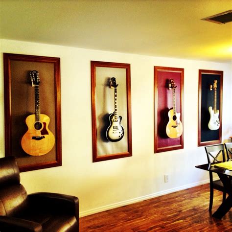 Framed Guitars Long Wall Decorative Solution Music Room Decor