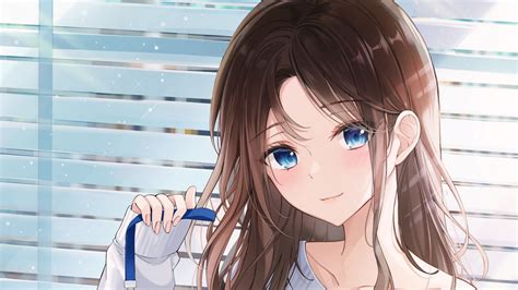 Blue Eyes Black Hair Anime Girl Glance Hd Anime Girl Wallpapers Hd