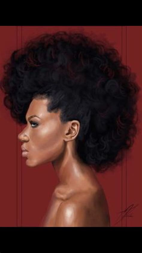 African Women Side Profile Art Natural Hair Art Black Women Art