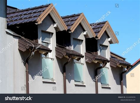 Row Three Renovated Old Style Roof Stock Photo 2112474374 Shutterstock