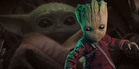 Mandalorians Baby Yoda Replaces Baby Groot In Star Wars Fan Art
