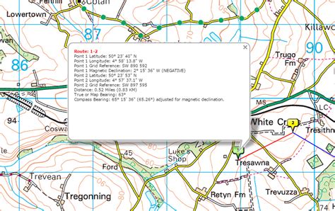 Ordnance Survey Maps Compass Route Information