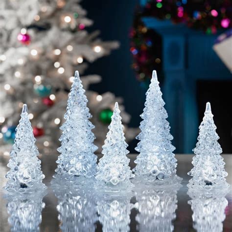 LED Crystal Light Up Christmas Trees Cool White Christmas B M