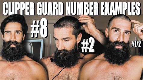 Haircut At Home Buzz Cut Clipper Guard Number Examples 8 Through 1 On Top And 12 On Sides