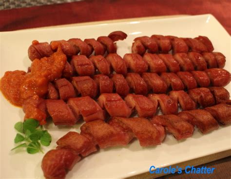 Caroles Chatter Spiral Cut Sausages With Curry Ketchup