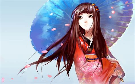 600x1024px Free Download Hd Wallpaper Japanese Anime Girl Umbrella