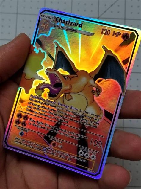 Charizard Gx Full Art Rainbow Holo Custom Orica Pokemon Card Etsy