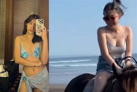 Seksinya Gaya Livy Renata Pakai Bikini Hitam Di Pantai Bikin Jantung