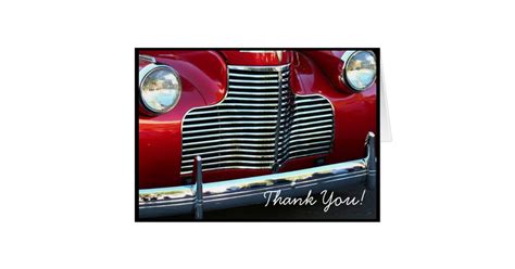 Thank You Classic Red Car Greeting Card Zazzle