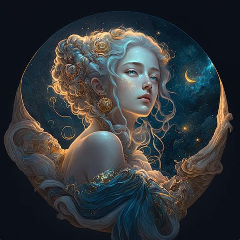 Premium Ai Image Stunning Interpretation Of A Female Moon Goddess