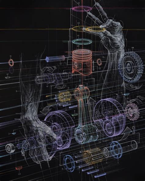 Mechanical Art Mechanical Engineering Design Technical Illustration