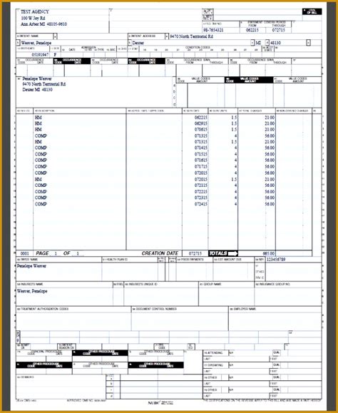 Free Fillable And Printable Ub 04 Claim Form Printable Forms Free Online