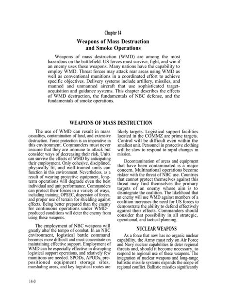 Chapter 14 Weapons Of Mass Destruction And Smoke Operations