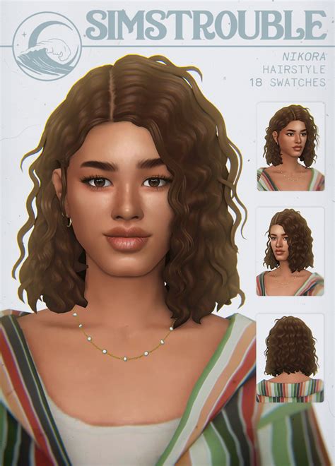 Nikora By Simstrouble Patreon Sims 4 Curly Hair Sims Hair Sims 4