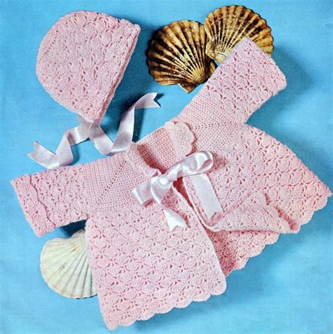 Vintage Crochet Pattern Pdf Baby Matinee Jacket Cardigan Coat Etsy