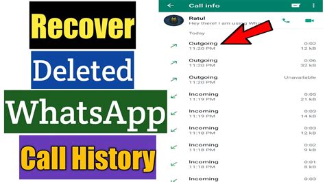 How To Recover Deleted Whatsapp Call History Restore Whatsapp Call