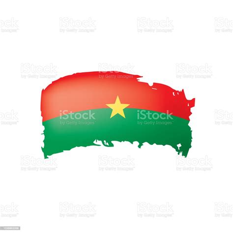 Bandiera Del Burkina Faso Illustrazione Vettoriale Su Sfondo Bianco