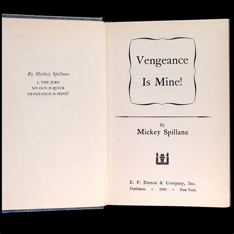 Vengeance Is Mine Von Spillane Mickey 1950 1st Edition Lok Man