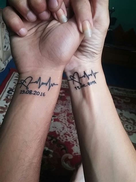 Love Heart Beat Tattoo With Name Viraltattoo