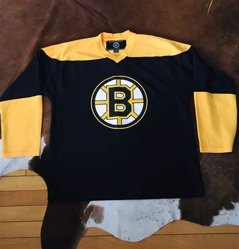 Vintage Boston Bruins Nhl Hockey Xl Black Yellow Jersey Shirt Etsy Uk