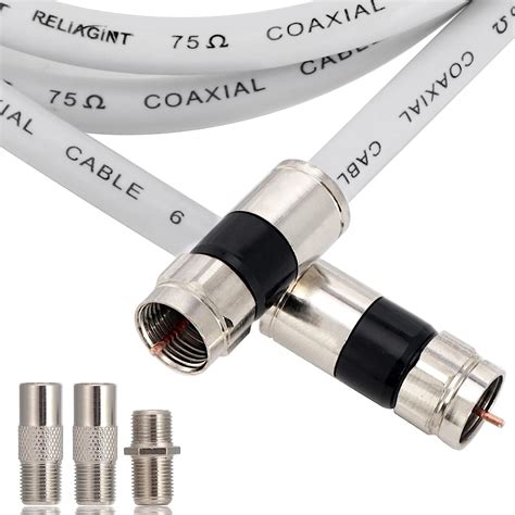 Buy Reliagint 50ft White Rg6 Coaxial Cable With F Connector F81 Female