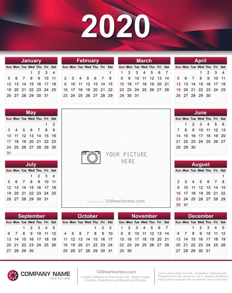 Free 2020 Calendar Printable