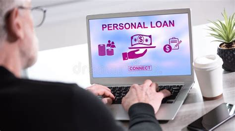 Personal Loan Concept On A Laptop Screen Stock Image Image Of People