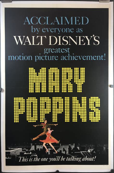 MARY POPPINS, Original Walt Disney Vintage Movie Poster - Original