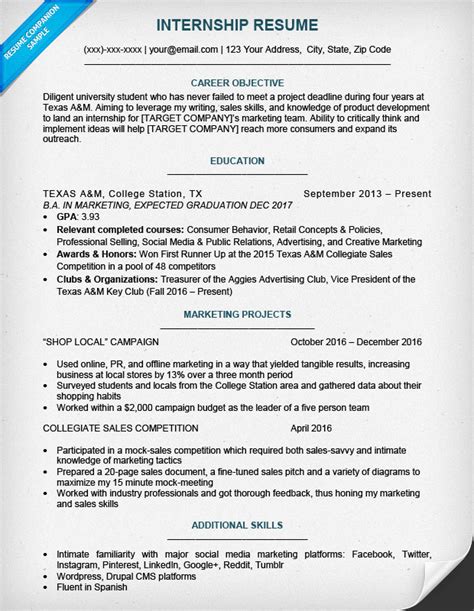 Students creating a resume for an internship often get hung up on the fact that they simply don't have enough work experience to fill the page. 17 Best Internship Resume Templates to Download for Free ...