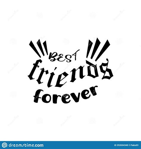 Best Friend Forever Quote Black Lettering Design Vector Illustration