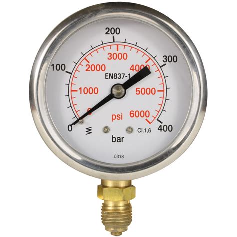 Pressure Gauge 0 400 Bar With Bottom Entry Grippatank Ltd