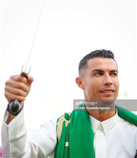 Cristiano Ronaldo Of Al Nassr Performs Sword Dance With Traditional