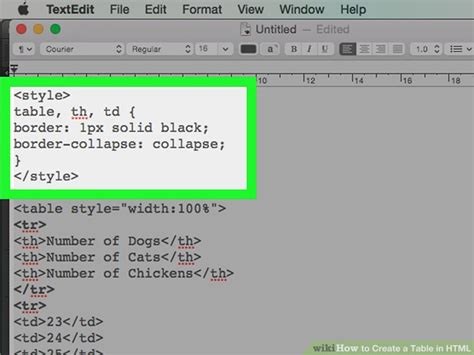 How To Create A Table In Html With Pictures Wikihow