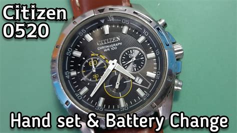 Citizen 0520 Chronograph Watch Battery Replacement Hand Setting