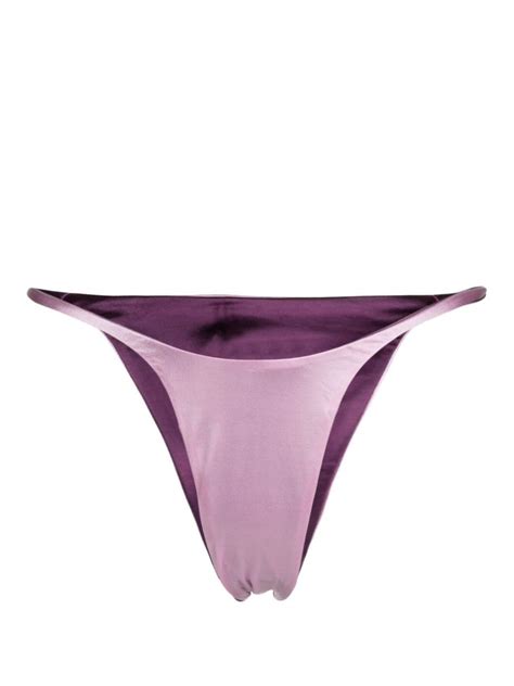 Isa Boulder Reversible Satin Finish Bikini Bottoms In Purple Lyst
