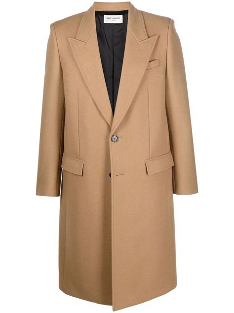 Saint Laurent Single Breasted Cashmere Coat Farfetch