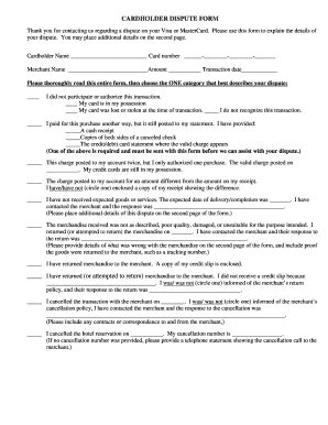 Hoping you have some time to discuss today. Fillable Online CARDHOLDER DISPUTE FORM - United Community ...