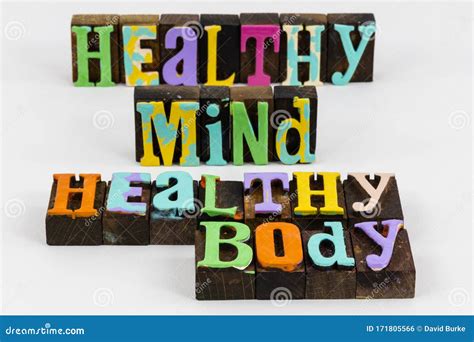 Healthy Mind Body Health Active Wellness Mental Physical Activity Stock