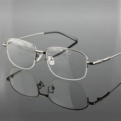 buy memory titanium eyeglasses half alloy frame optical glasses frame men women