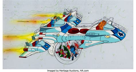 The Fantastic Four Fantasticar Production Cel And Animation Lot 13192