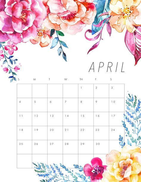 Free Printable 2021 Floral Calendar The Cottage Market