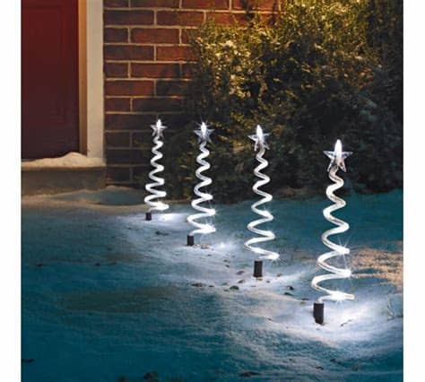 Falling meteor shower or icicle sleigh with santa and reindeer rope christmas led display, available at wayfair, $219.99. Buy Set of 4 Path Finders Mini Christmas Tree Outdoor ...