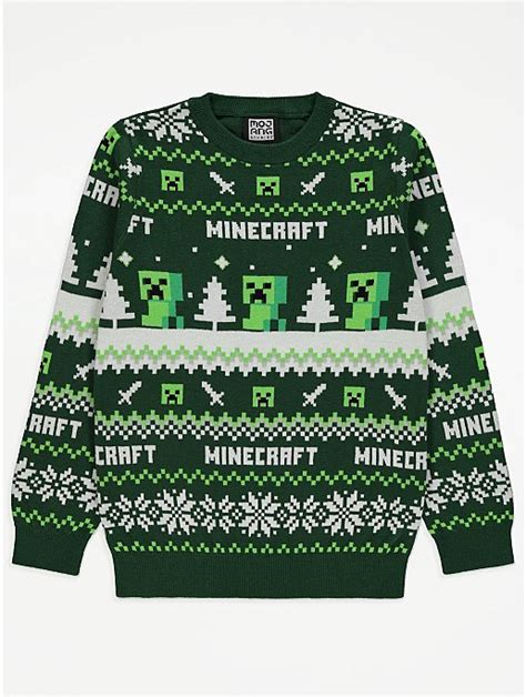 Minecraft Green Fairisle Christmas Jumper Kids George At Asda