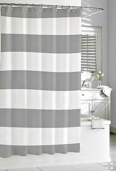 Hampton Stripe Shower Curtain Grey Striped Shower Curtains Gray